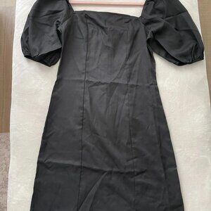 Lea & Viola Chic Puff Sleeve Mini Dress in Black (Size S US)